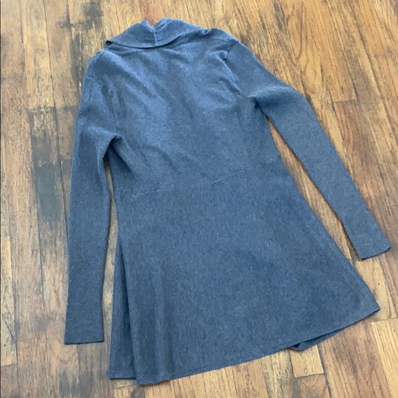 NWT WHBM Gray Fitted Open Front Tunic Cardigan - Picture 9 of 10